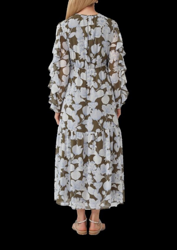 Maxikleid mit Volants und All-over-Print