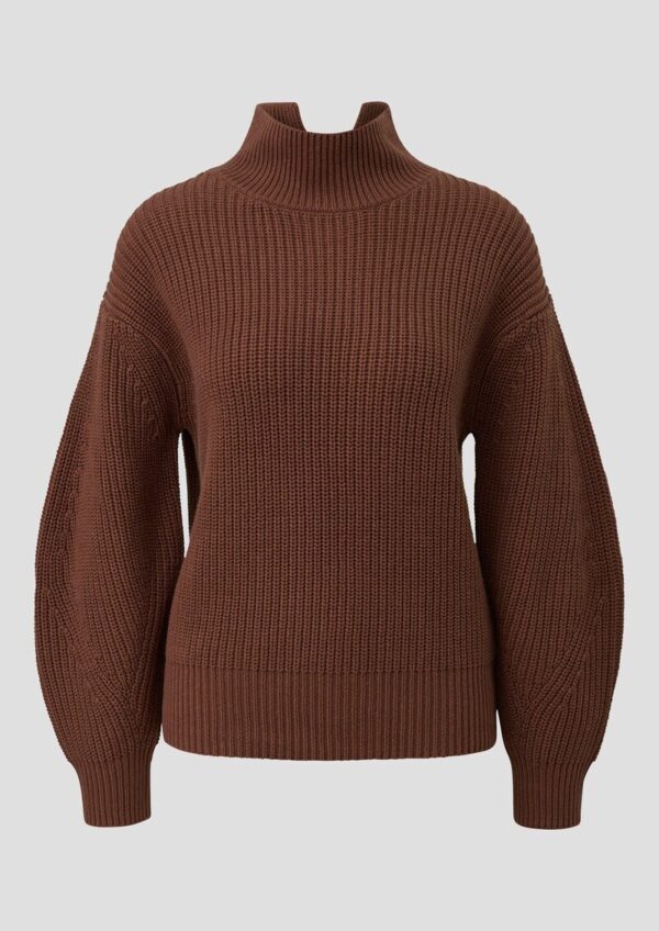Grobstrickpullover mit Stehkragen