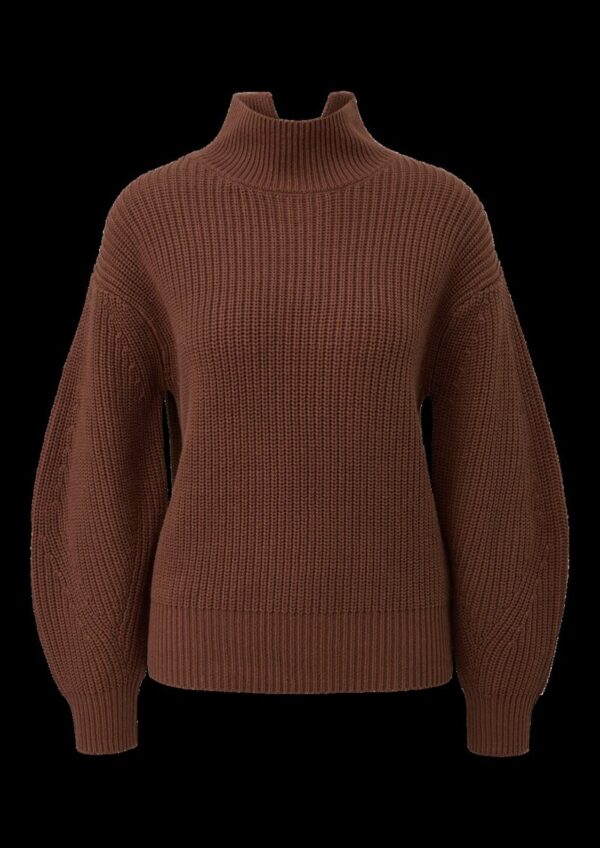 Grobstrickpullover mit Stehkragen