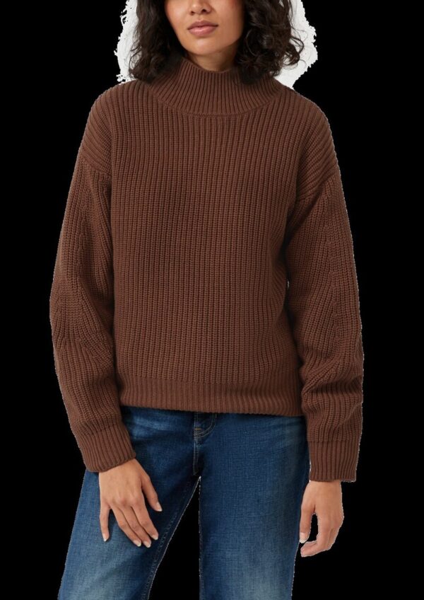 Grobstrickpullover mit Stehkragen