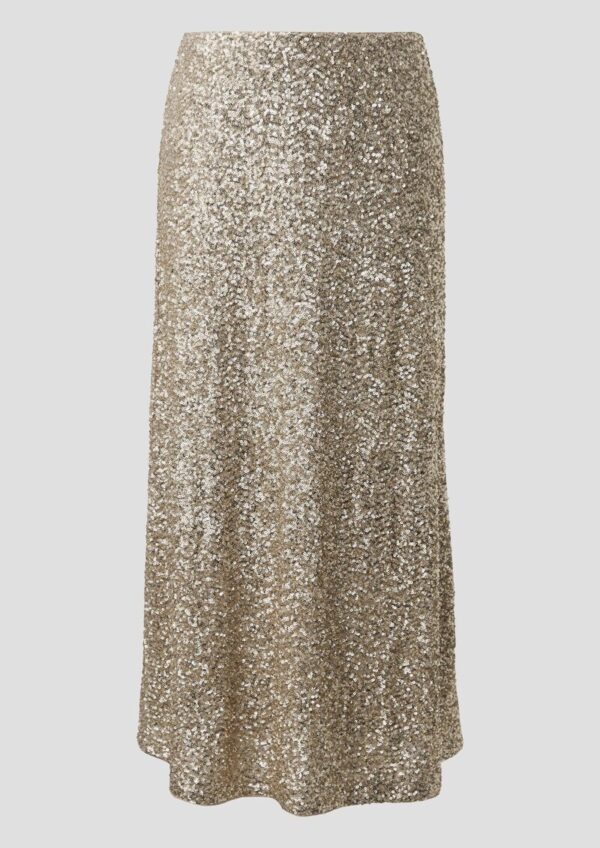 Langer Pailletten-Rock mit Viskosefutter