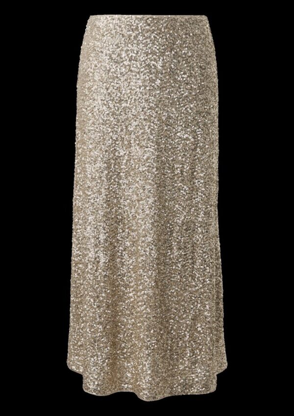 Langer Pailletten-Rock mit Viskosefutter