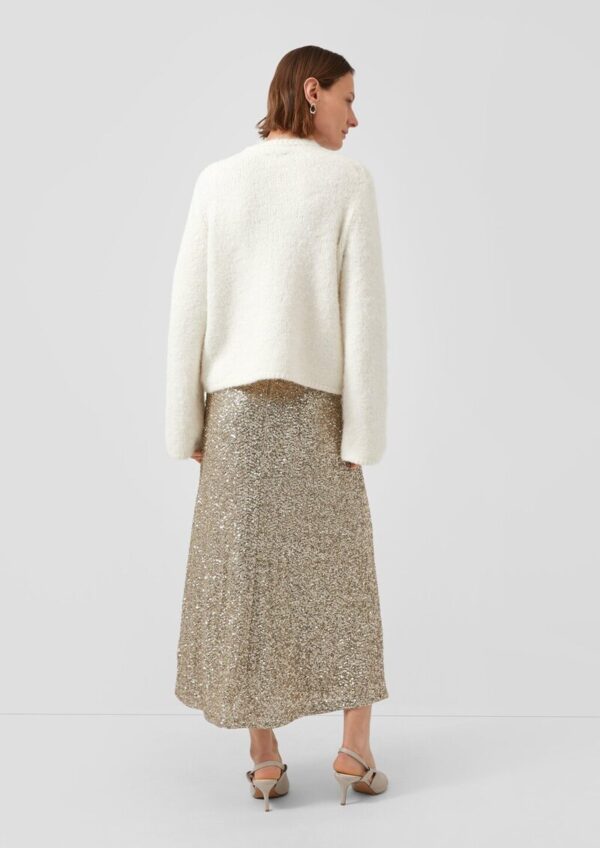 Langer Pailletten-Rock mit Viskosefutter