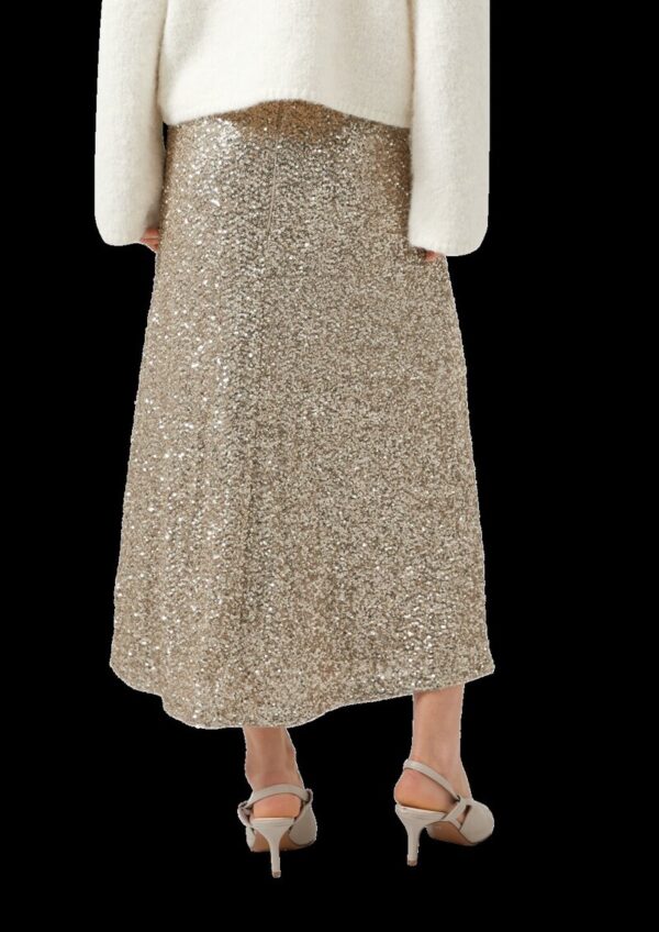 Langer Pailletten-Rock mit Viskosefutter