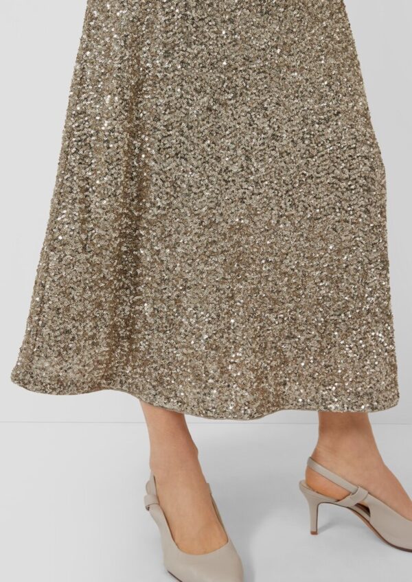 Langer Pailletten-Rock mit Viskosefutter