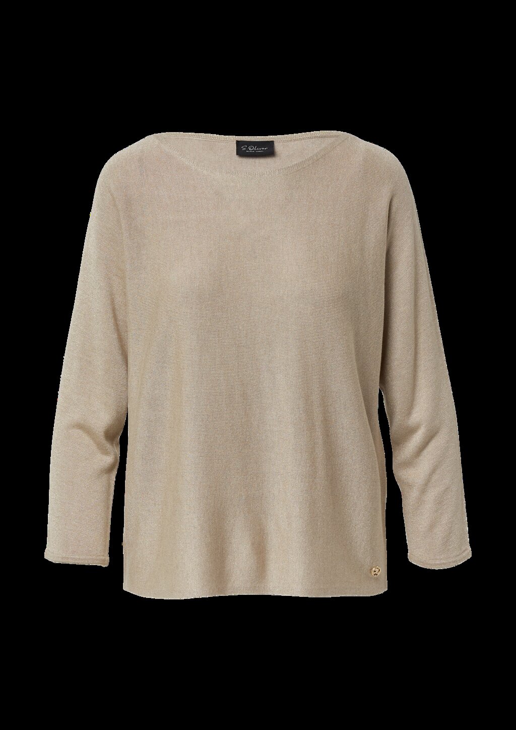 Strickpullover mit Glitzergarn und 3/4-Fledermausärmeln