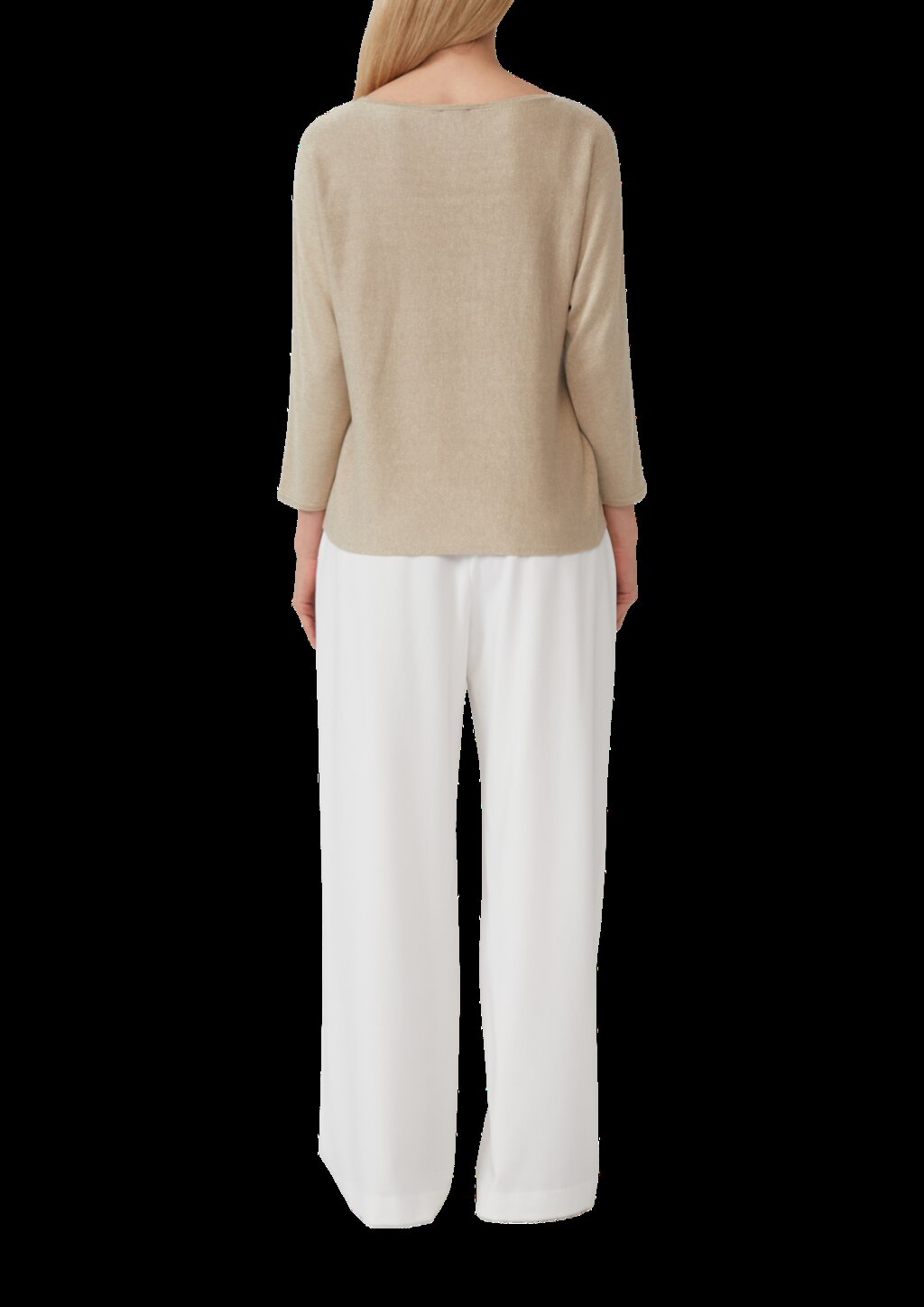 Strickpullover mit Glitzergarn und 3/4-Fledermausärmeln