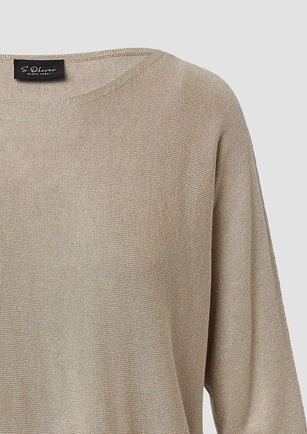 Strickpullover mit Glitzergarn und 3/4-Fledermausärmeln