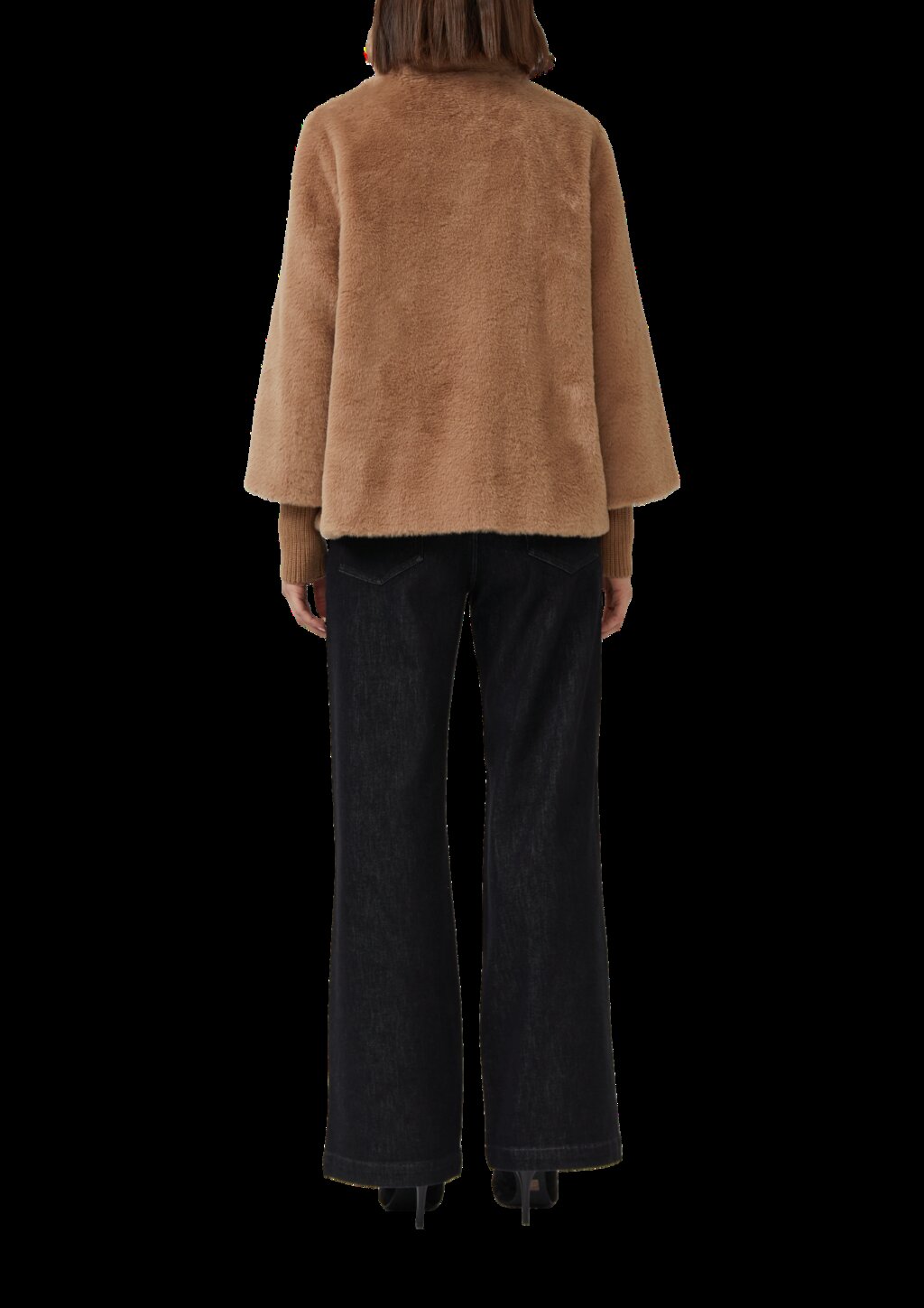 Teddyplüsch-Jacke mit Rippbünchen