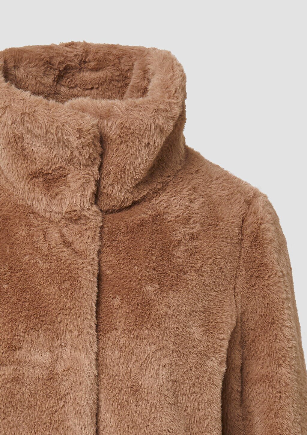 Teddyplüsch-Jacke mit Rippbünchen