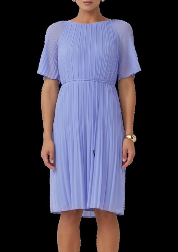 Plissiertes Chiffon-Kleid mit Raglanärmeln