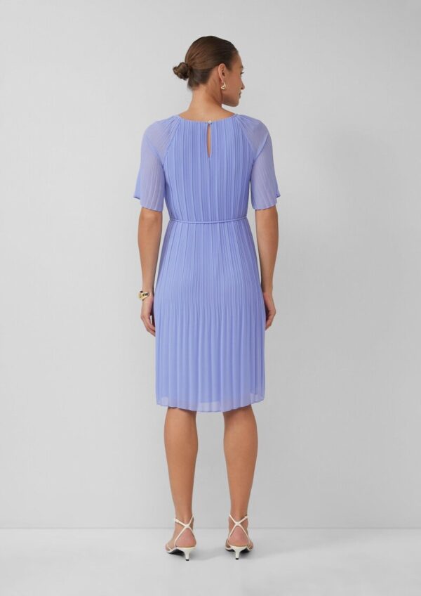 Plissiertes Chiffon-Kleid mit Raglanärmeln