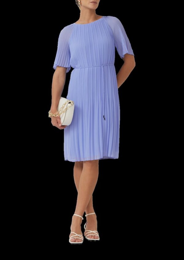 Plissiertes Chiffon-Kleid mit Raglanärmeln