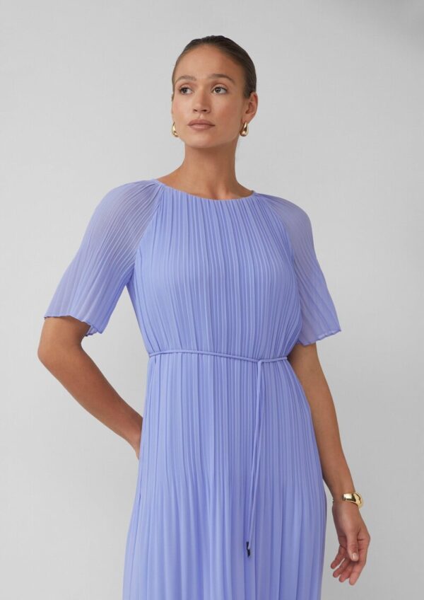 Plissiertes Chiffon-Kleid mit Raglanärmeln