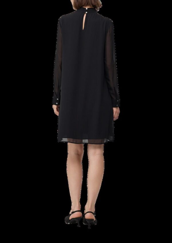 Midikleid mit transparenten Ärmeln und Schlitz am Ausschnitt