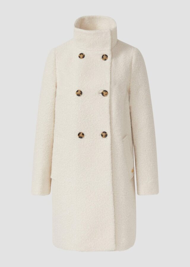 Gefütterter Bouclé-Mantel mit Stehkragen