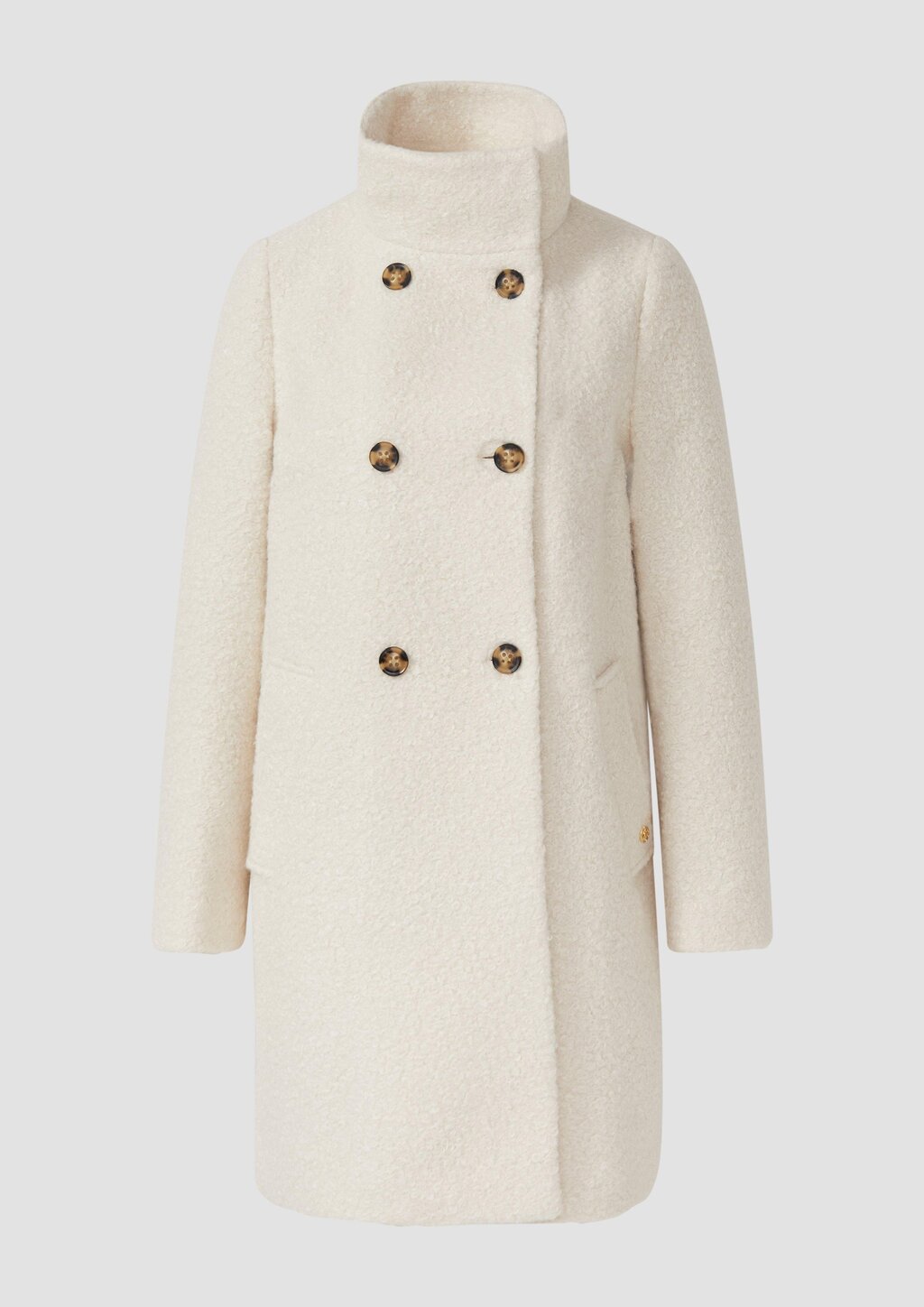 Gefütterter Bouclé-Mantel mit Stehkragen