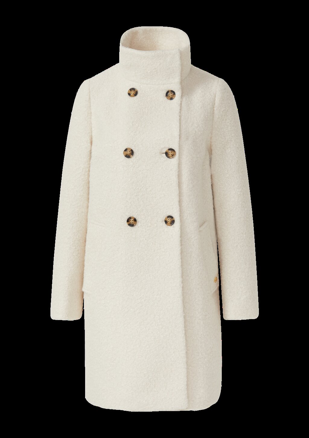 Gefütterter Bouclé-Mantel mit Stehkragen