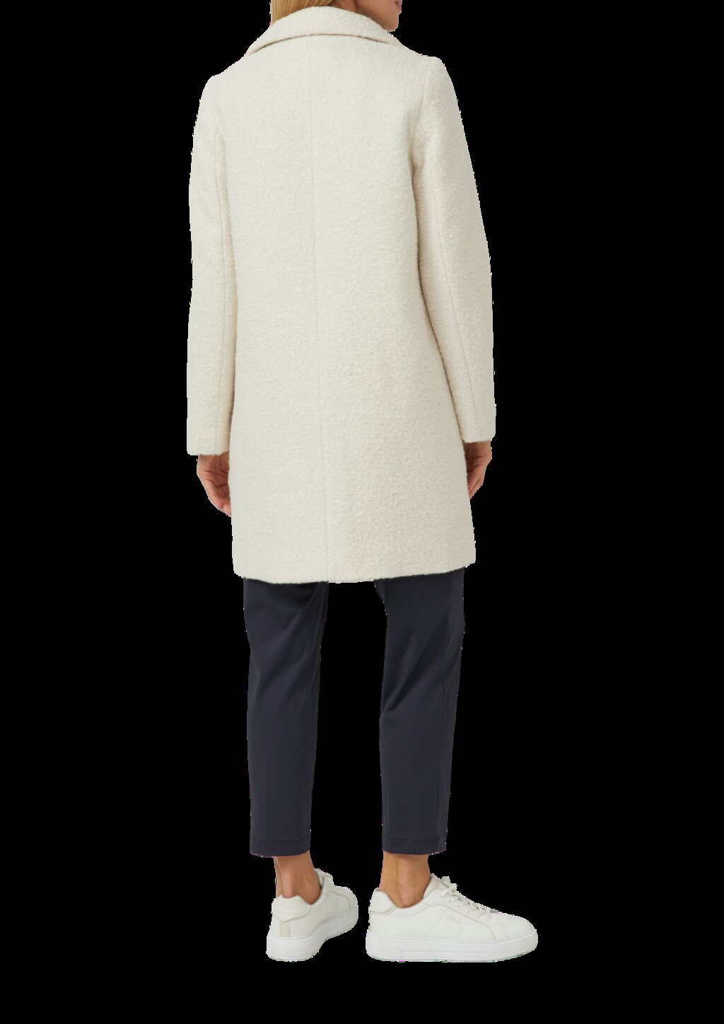 Gefütterter Bouclé-Mantel mit Stehkragen