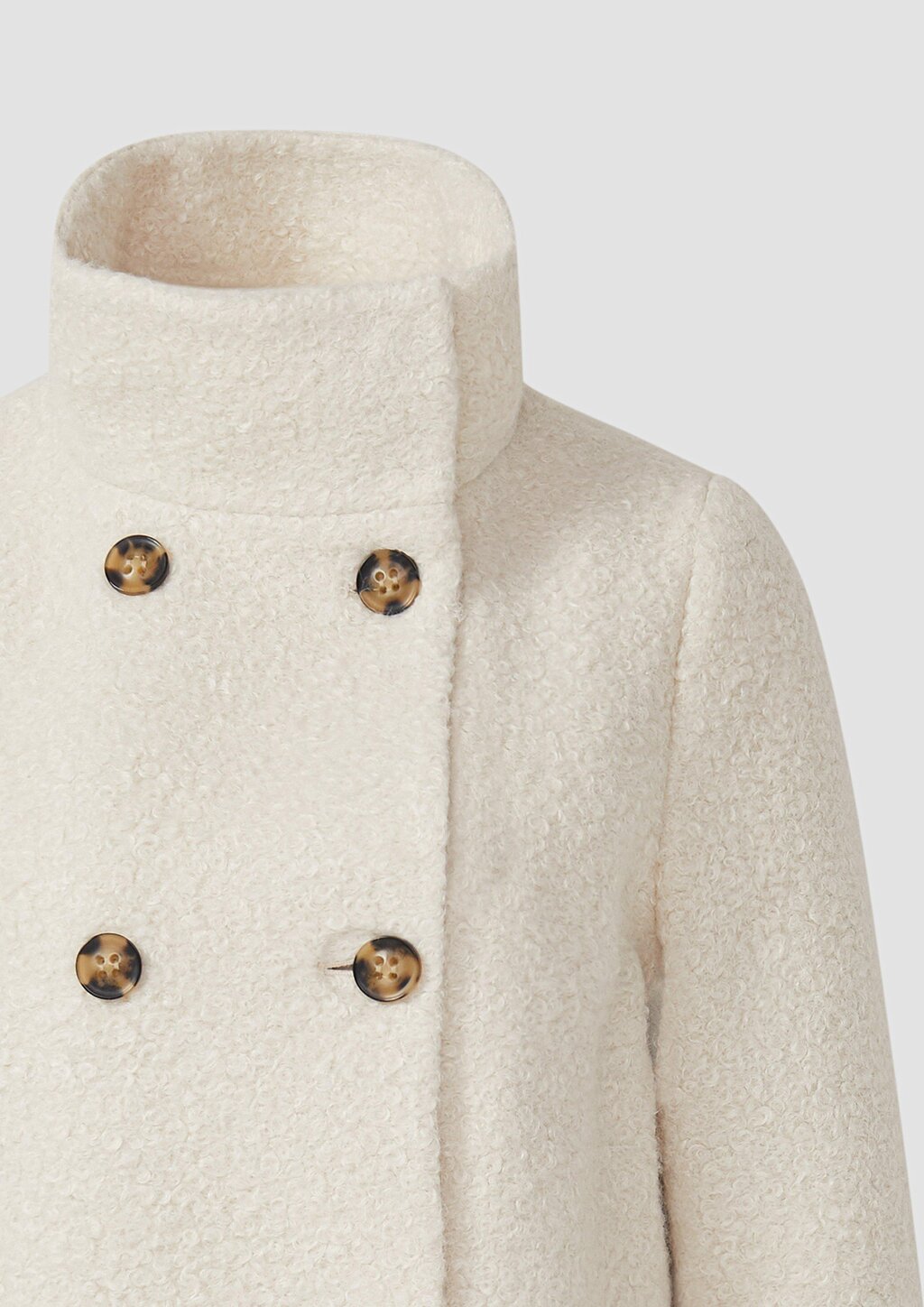 Gefütterter Bouclé-Mantel mit Stehkragen