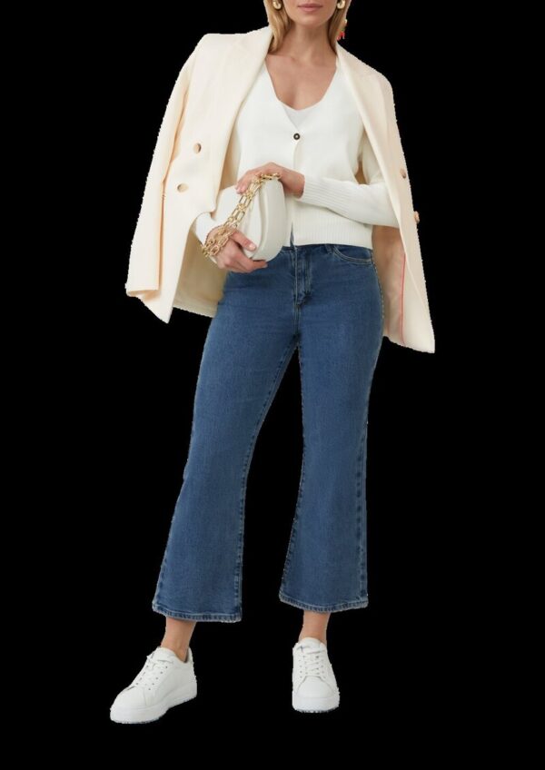 Crop-Jeans Selina / Slim Fit / High Rise / Flared Leg / Nieten-Details