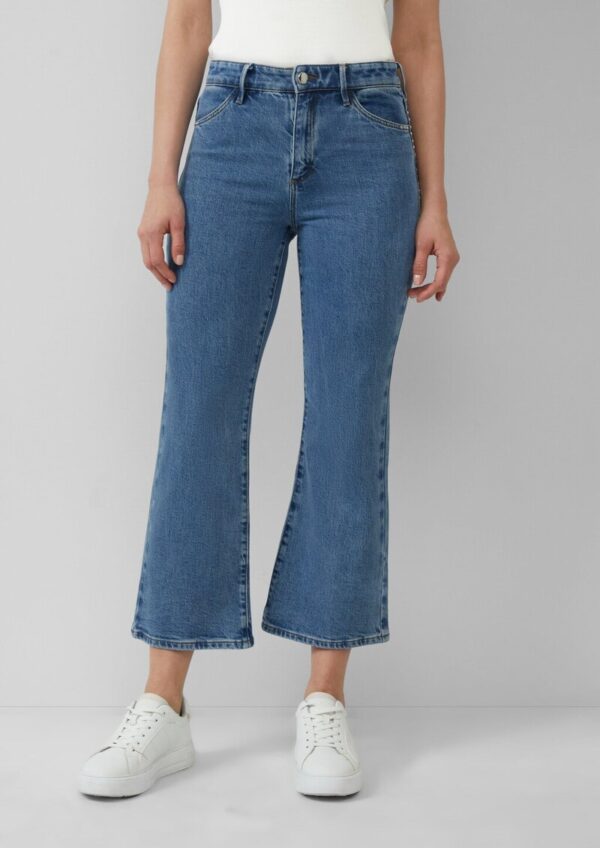 Crop-Jeans Selina / Slim Fit / High Rise / Flared Leg / Nieten-Details