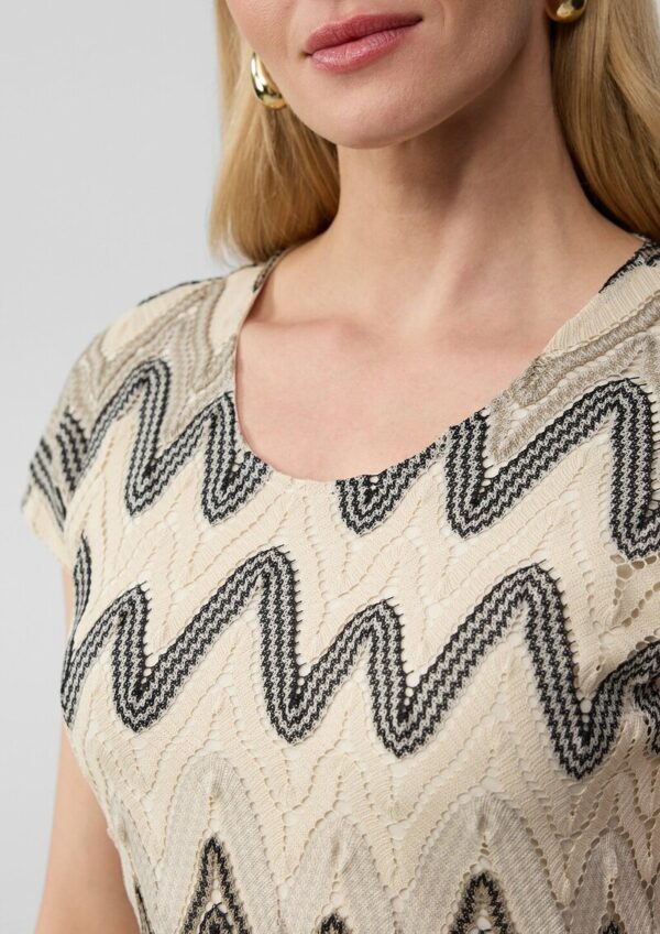 Gemustertes Etuikleid aus Häkeljersey