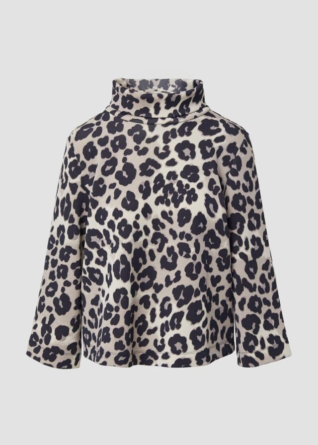 Scuba-Sweatshirt im Relaxed Fit mit Leo-Print