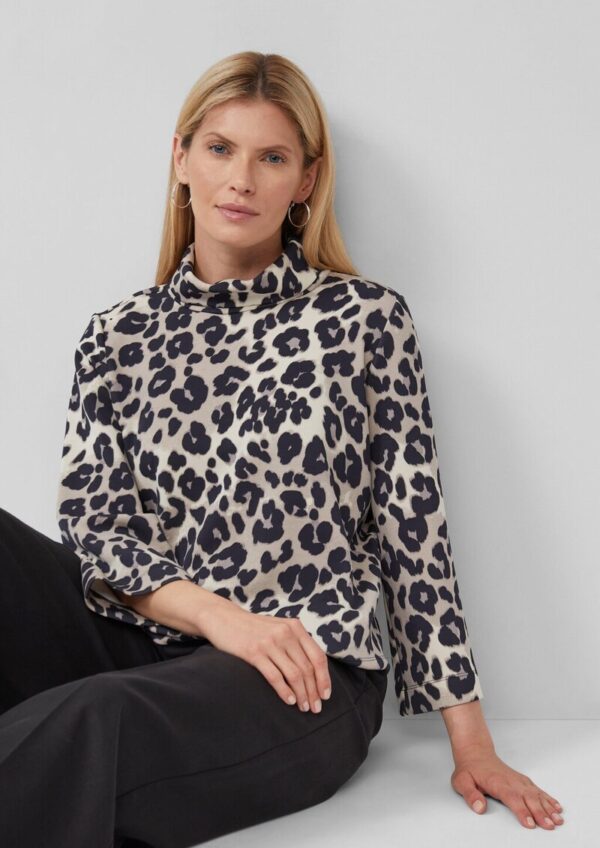 Scuba-Sweatshirt im Relaxed Fit mit Leo-Print