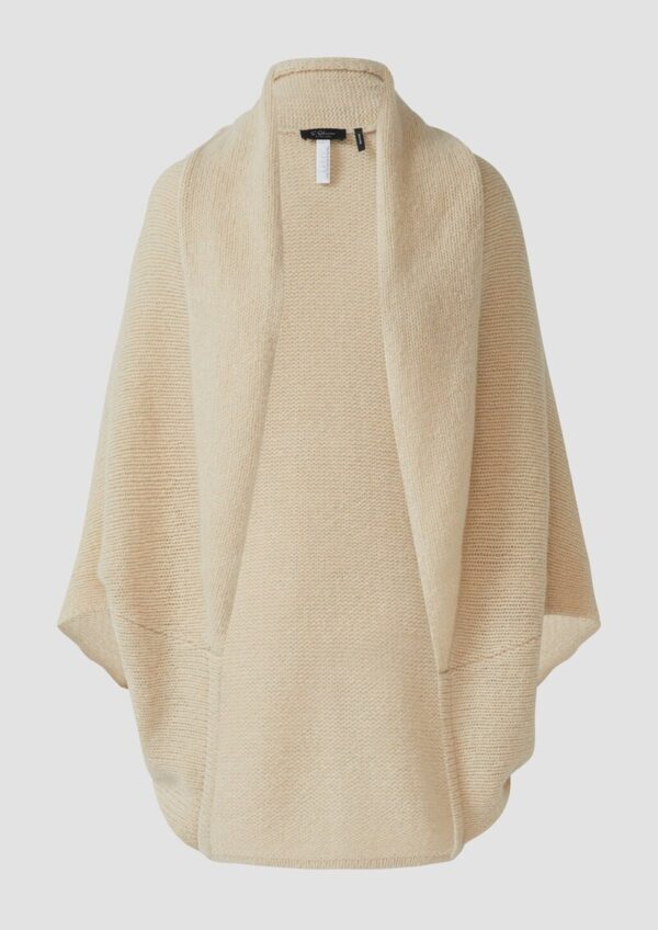 Offene Grobstrickjacke mit Schalkragen