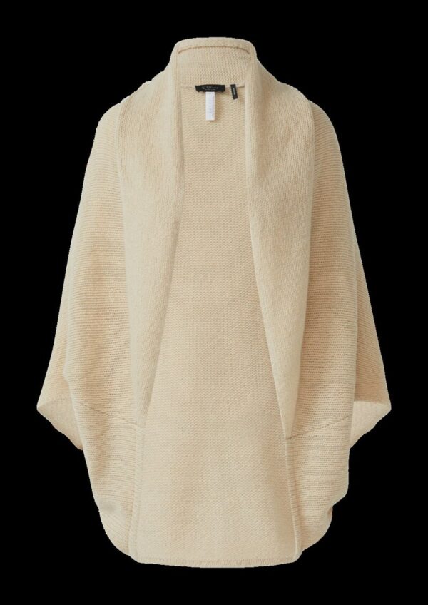 Offene Grobstrickjacke mit Schalkragen