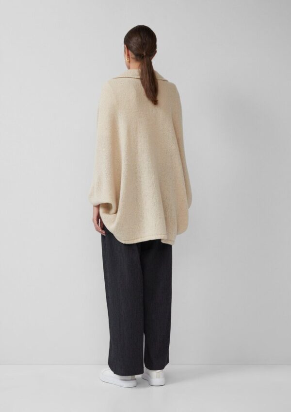 Offene Grobstrickjacke mit Schalkragen