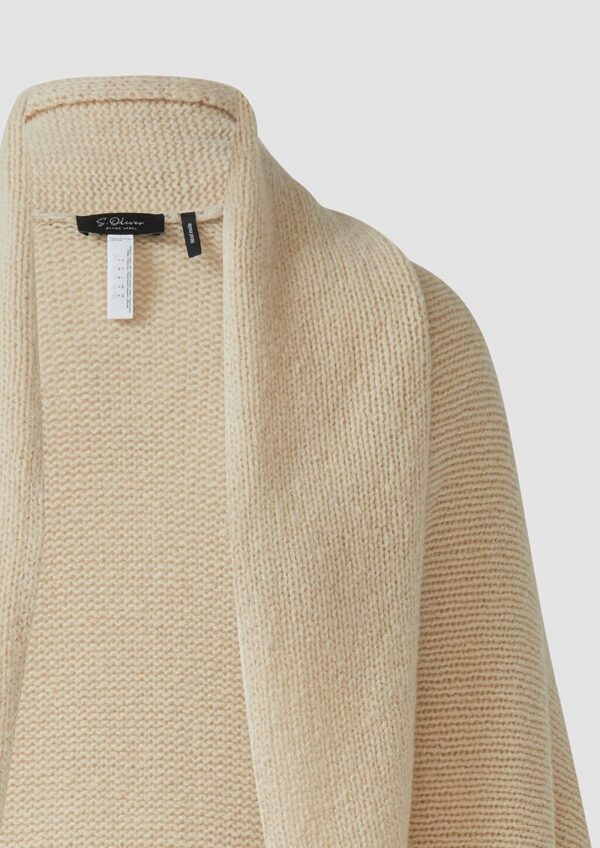 Offene Grobstrickjacke mit Schalkragen