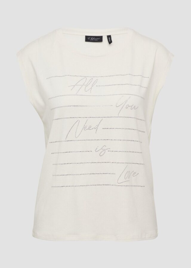 T-Shirt im Relaxed Fit mit Glitzer-Artwork