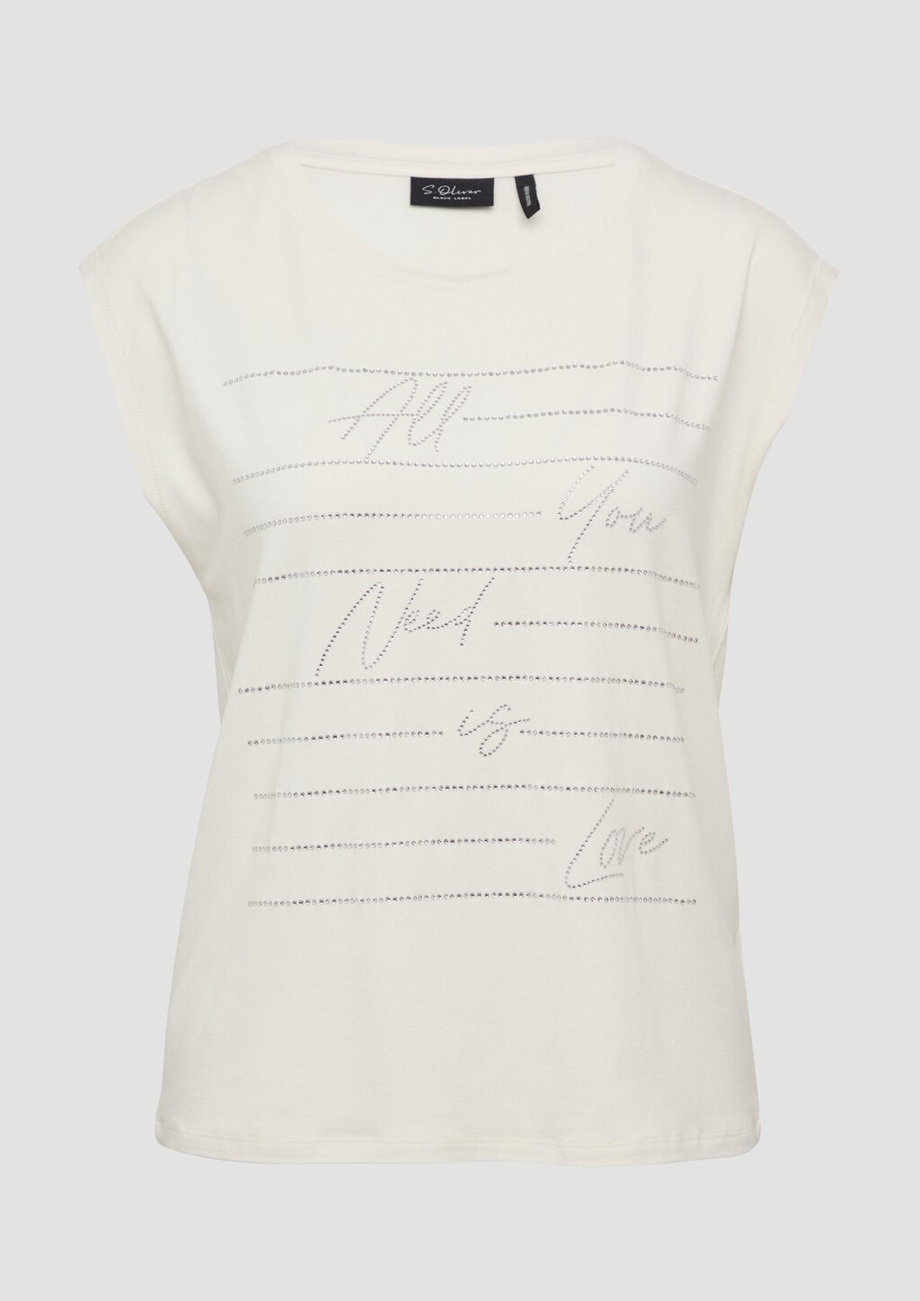 T-Shirt im Relaxed Fit mit Glitzer-Artwork