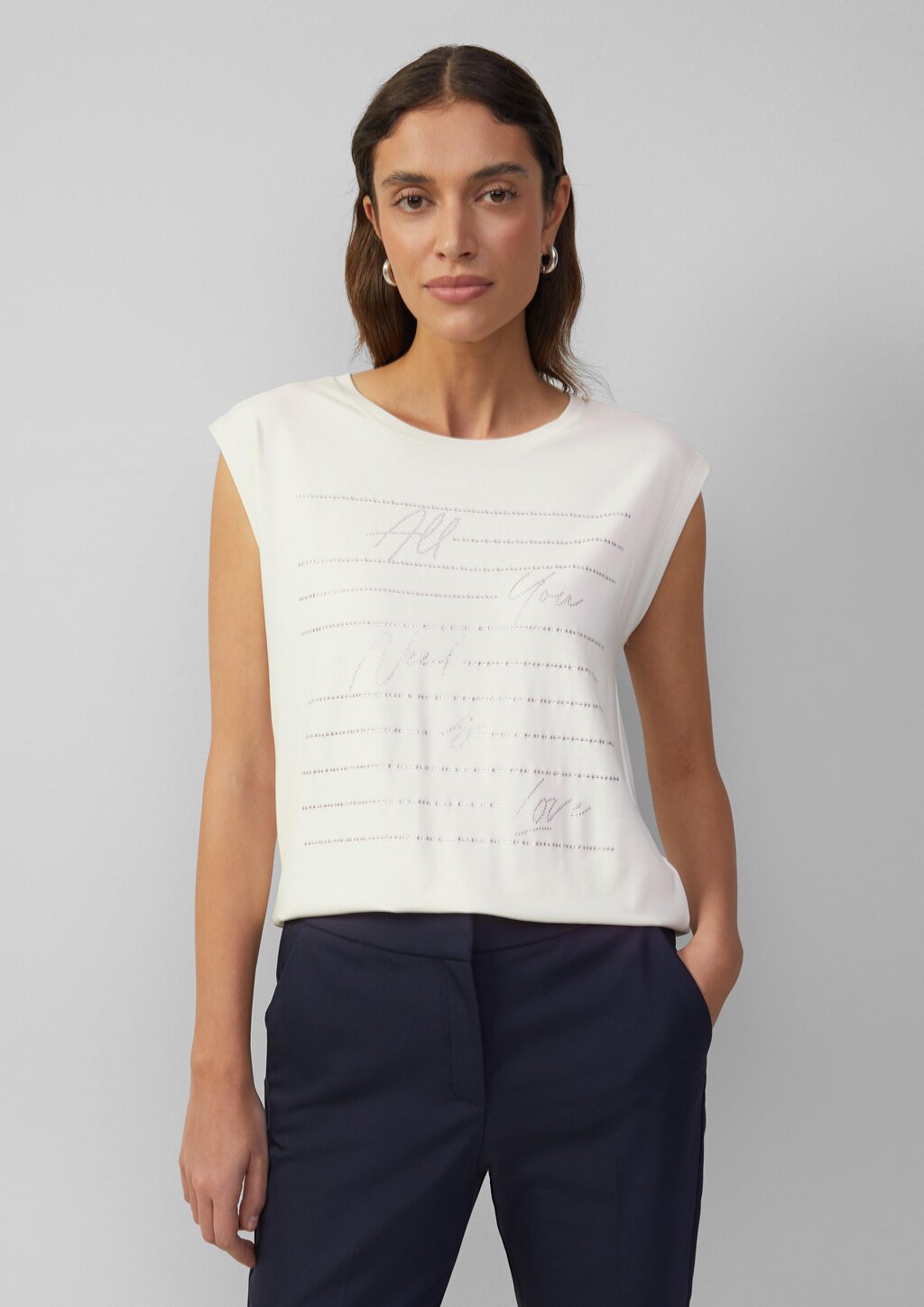 T-Shirt im Relaxed Fit mit Glitzer-Artwork