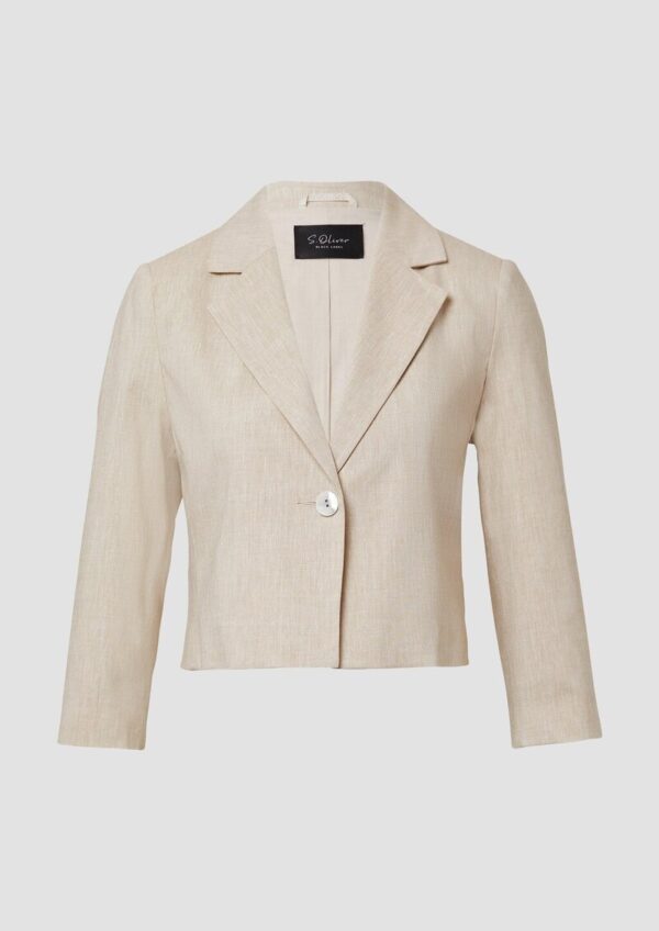 Cropped Blazer aus Leinenmix
