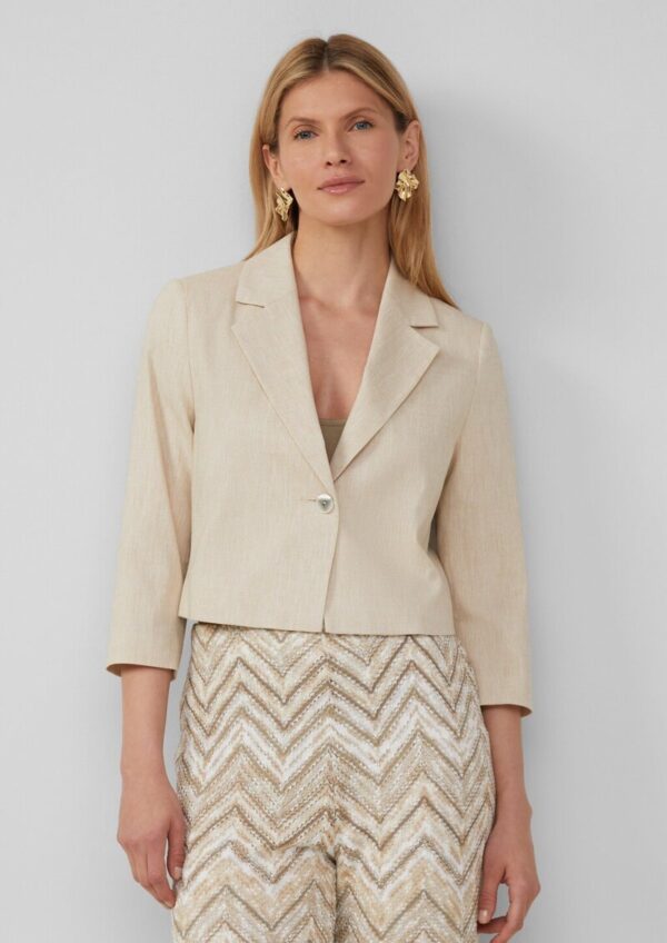 Cropped Blazer aus Leinenmix
