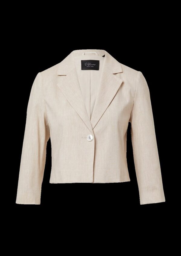 Cropped Blazer aus Leinenmix
