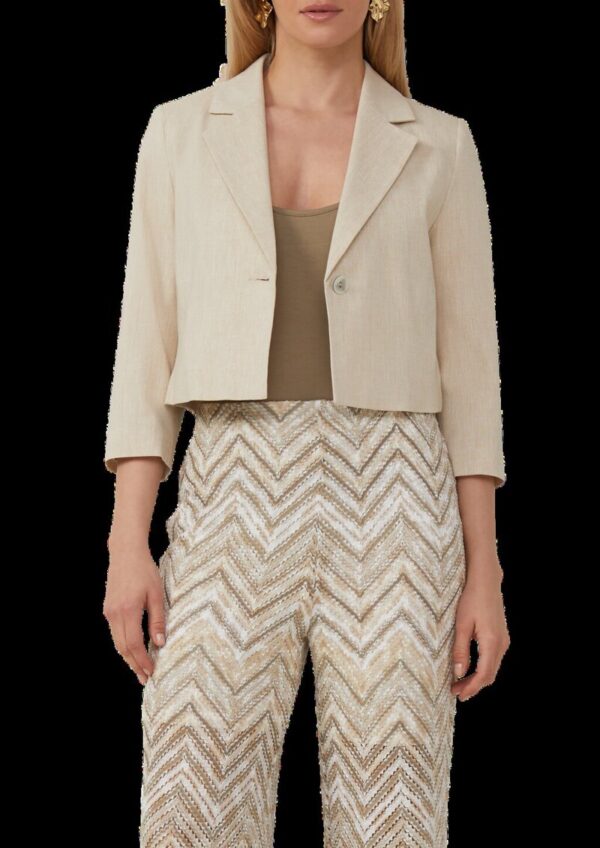 Cropped Blazer aus Leinenmix