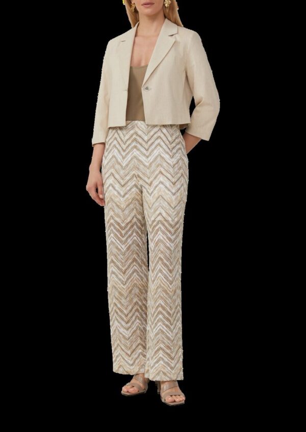 Cropped Blazer aus Leinenmix