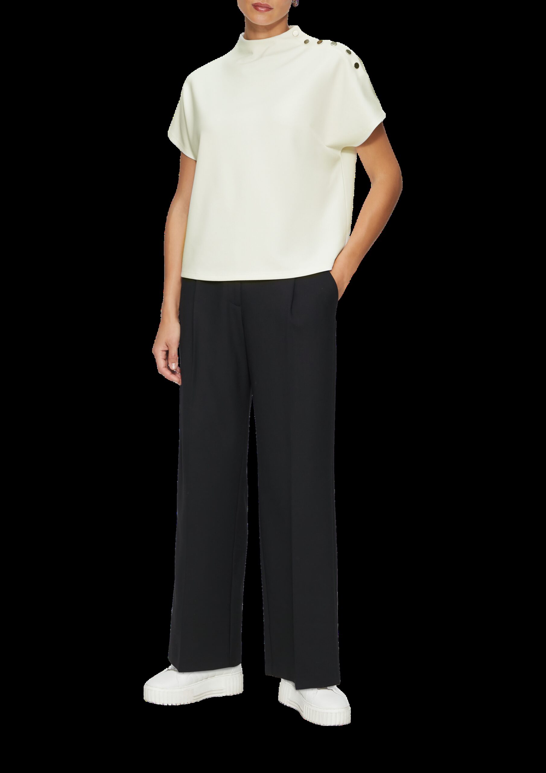 Jersey-Shirt mit dekorativen Knöpfen