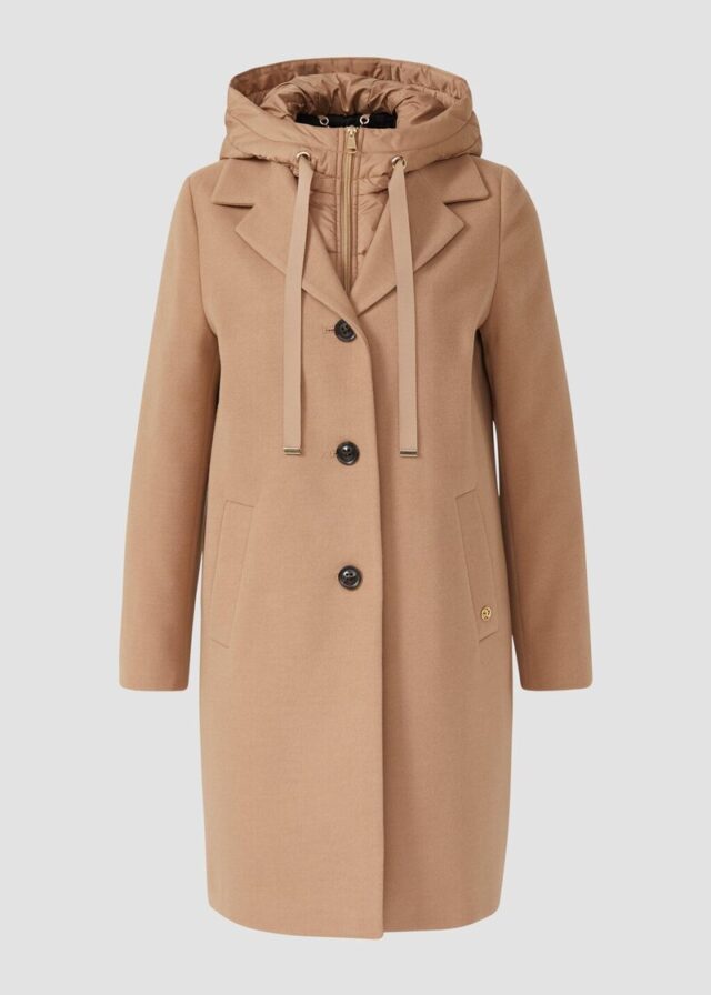 Weicher Mantel aus Viskosemix mit fixiertem Stepp-Insert