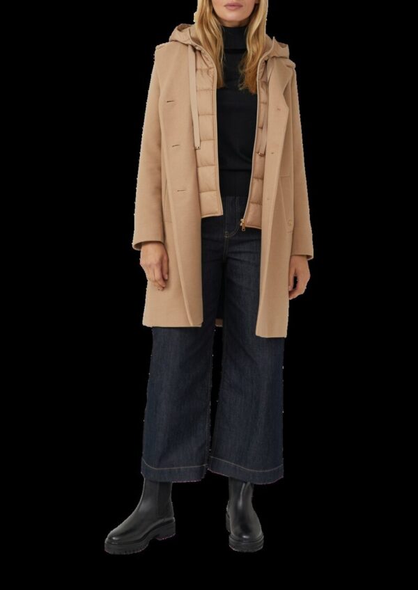 Weicher Mantel aus Viskosemix mit fixiertem Stepp-Insert