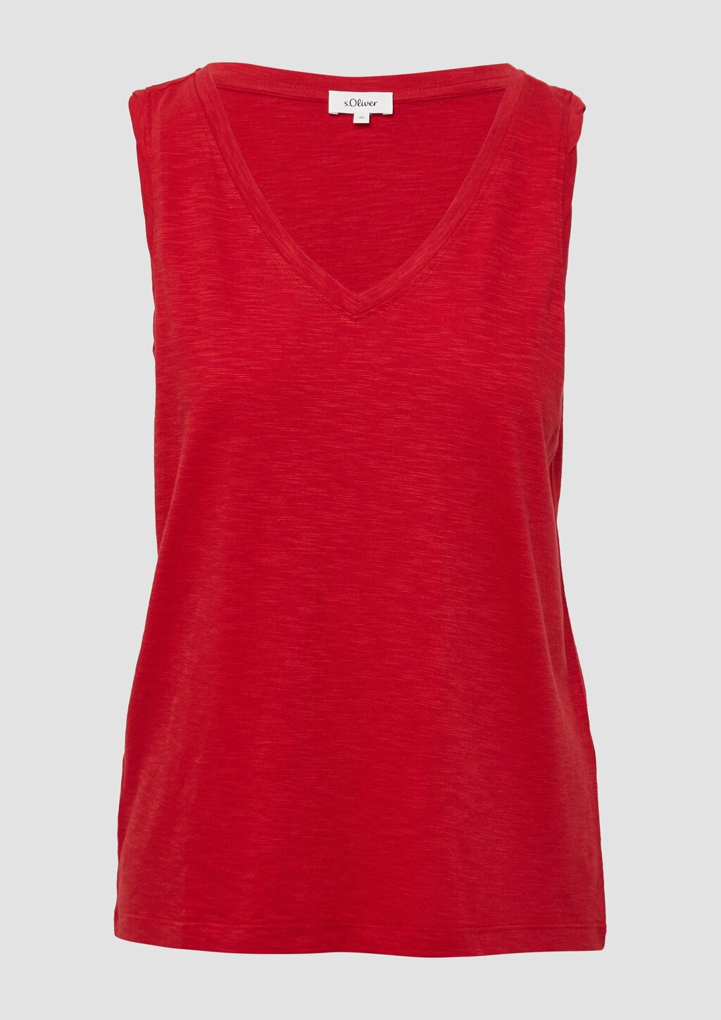 Top mit Flammgarnstruktur und V-Ausschnitt