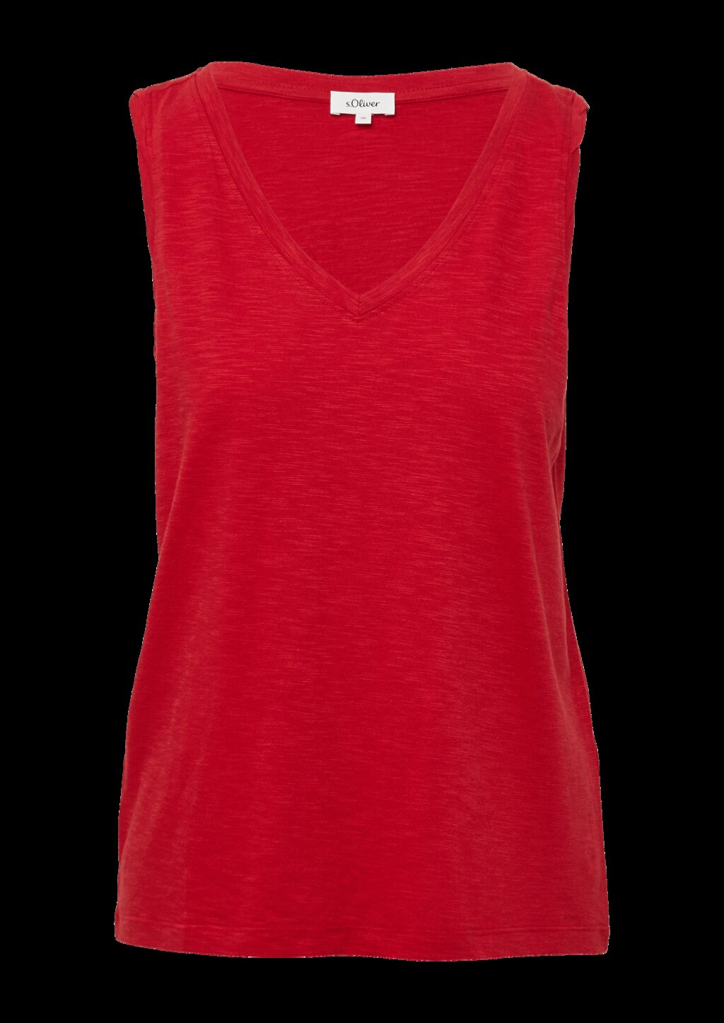 Top mit Flammgarnstruktur und V-Ausschnitt