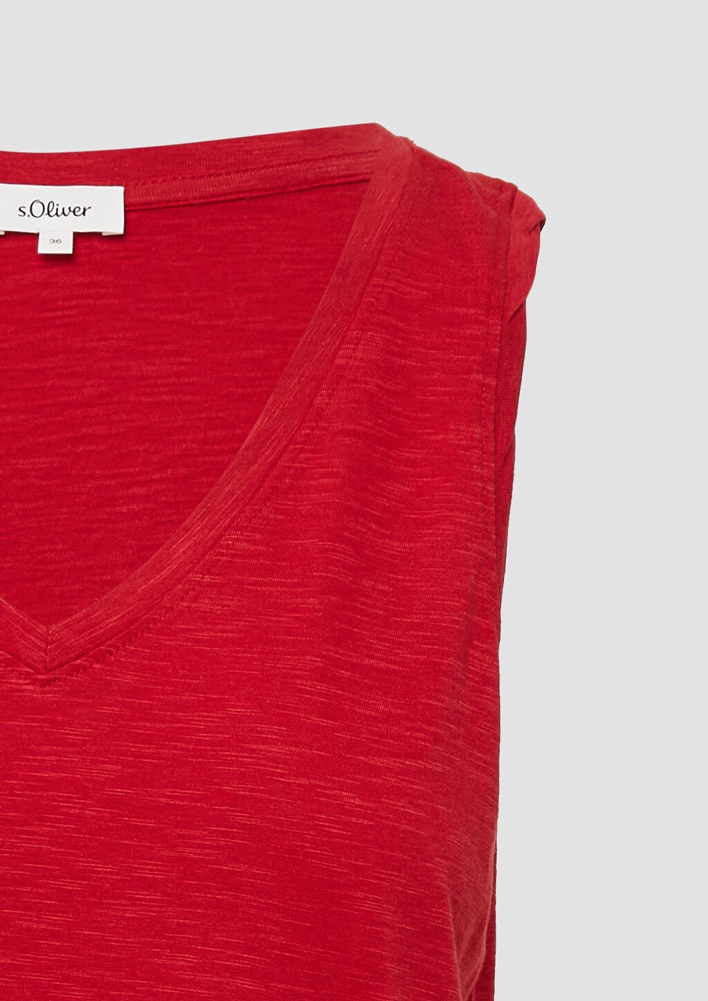 Top mit Flammgarnstruktur und V-Ausschnitt