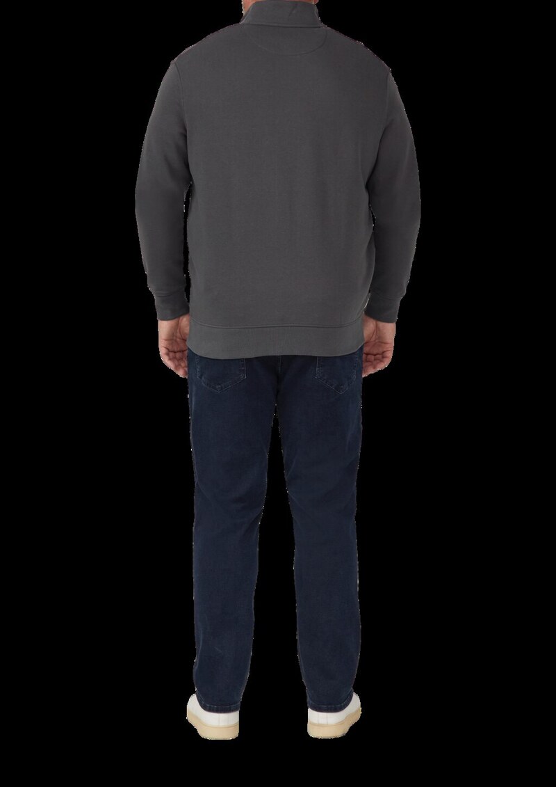 Sweatjacke mit Stehkragen und Label-Print