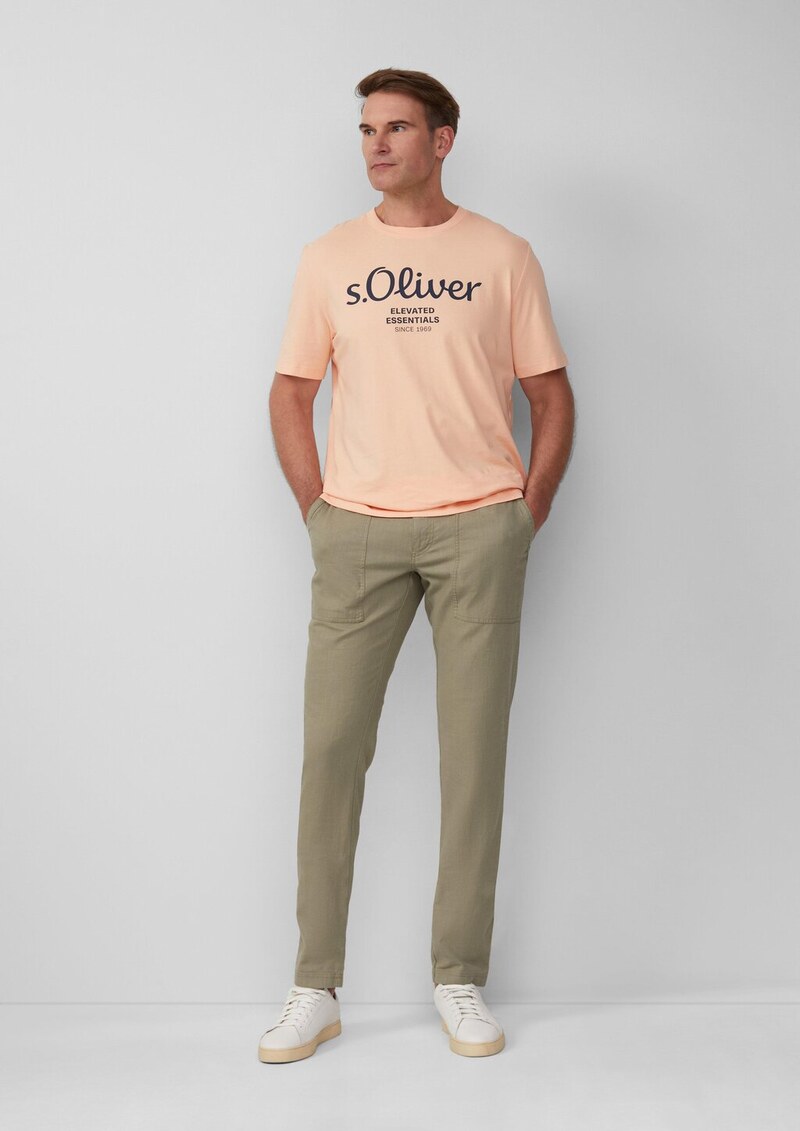 Detroit: Cropped-Hose aus Leinenmix im Relaxed Fit