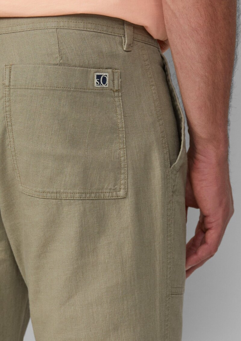 Detroit: Cropped-Hose aus Leinenmix im Relaxed Fit